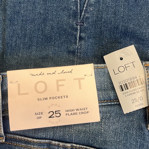 NWT size 0P 25 Loft Slim Pockets High Wist Flare Crop Fringe - Picture 6 of 6